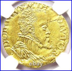 1555-98 Belgium Gold Philip II 1/2 Real D'OR Coin Certified NGC VF Details