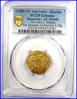 1789 Italy Manin Gold Zecchino Ducat Christ Coin Certified PCGS AU Detail
