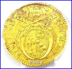 1804 Italy Papal States Gold Pius VII Doppia Coin. Certified PCGS XF Detail (EF)