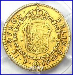 1807 Gold Colombia Charles IV Escudo Gold Coin 1E Certified PCGS VF30
