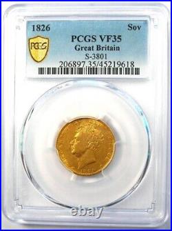 1826 Gold Britain England George IV Gold Sovereign Coin 1S Certified PCGS VF35