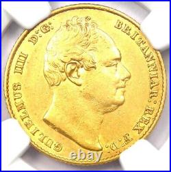 1832 Britain William IV Gold Sovereign Coin 1S Certified NGC AU53 Rare Grade