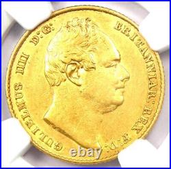 1832 Britain William IV Gold Sovereign Coin 1S Certified NGC AU53 Rare Grade