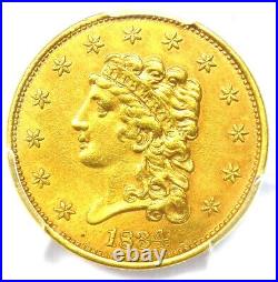 1834 Classic Gold Quarter Eagle $2.50 Coin Certified PCGS AU Details Rare