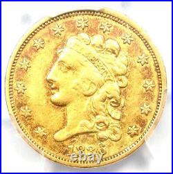 1836 Classic Gold Quarter Eagle $2.50 Coin Certified PCGS AU Details Rare