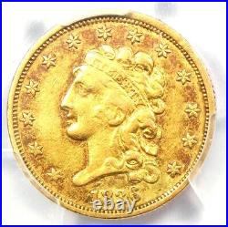 1836 Classic Gold Quarter Eagle $2.50 Coin Certified PCGS AU Details Rare