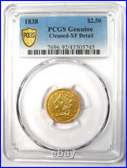 1838 Classic Gold Quarter Eagle $2.50 Coin Certified PCGS XF Details Rare
