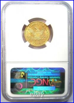 1843 Liberty Gold Half Eagle $5 Coin Certified NGC AU58 Rare Date