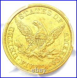 1843 Liberty Gold Half Eagle $5 Coin Certified PCGS AU53 $950 Value