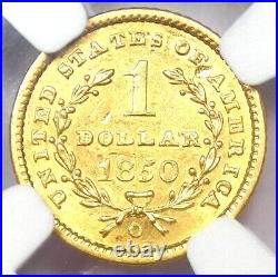 1850-O Liberty Gold Dollar G$1. Certified NGC AU Detail Rare New Orleans Coin