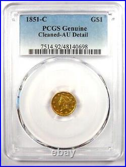 1851-C Liberty Gold Dollar G$1 Certified PCGS AU Details Rare Charlotte Coin