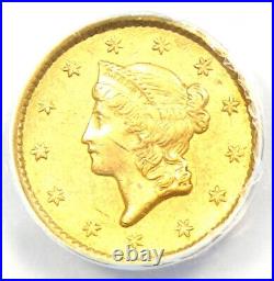 1851 Liberty Gold Dollar G$1 Certified ANACS AU55 Detail Rare Gold Coin