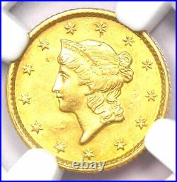 1851 Liberty Gold Dollar G$1 Certified NGC AU Detail Rare Gold Coin