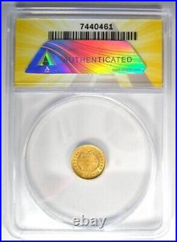 1852 Liberty Gold Dollar G$1 Certified ANACS AU53- Rare Early Gold Coin