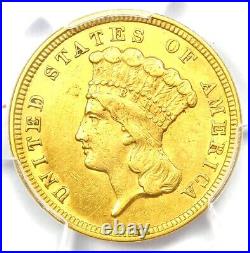 1854 Three Dollar Indian Gold Coin $3 Certified PCGS AU Details Rare Coin