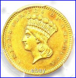 1856 Indian Gold Dollar G$1 Coin Certified PCGS AU55 Rare Gold Coin