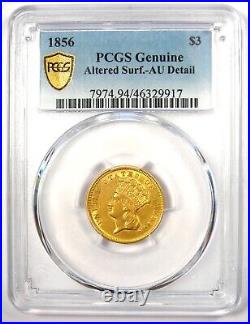 1856 Three Dollar Indian Gold Coin $3 Certified PCGS AU Details Rare Coin