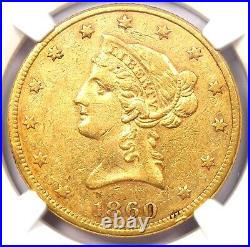 1860 Liberty Gold Eagle $10 Coin (1860-P). Certified NGC XF45 (EF45) Rare Date