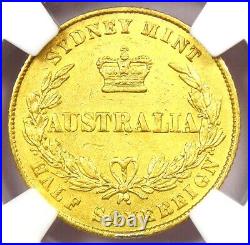1864 Australia Victoria Gold Half Sovereign Coin 1/2S Certified NGC AU Details