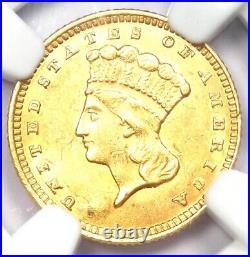 1874 Indian Gold Dollar G$1 Certified NGC AU Details Rare Early Coin
