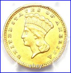 1874 Indian Gold Dollar G$1 Coin Certified PCGS AU58 Rare Gold Coin