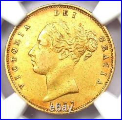 1877 Britain England Victoria Gold Half Sovereign Coin 1/2S Certified NGC AU53