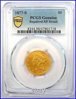 1877-S Liberty Gold Half Eagle $5 Coin Certified PCGS XF Details Rare Date