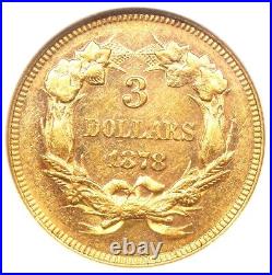 1878 Three Dollar Indian Gold Coin $3 Certified NGC AU58 Rare Coin