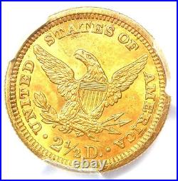 1879 Liberty Gold Quarter Eagle $2.50 Coin Certified PCGS MS62 $1,000 Value