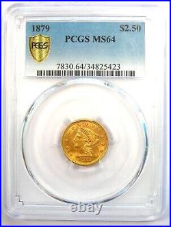 1879 Liberty Gold Quarter Eagle $2.50 Coin Certified PCGS MS64 $1,500 Value