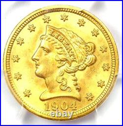 1904 Liberty Gold Quarter Eagle $2.50 Coin Certified PCGS MS66 $1,650 Value
