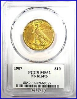 1907 Indian Gold Eagle $10 Coin Certified PCGS MS62 (UNC BU) $2,350 Value