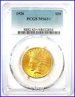 1926 Indian Gold Eagle $10 Coin Certified PCGS MS63+ Plus Grade $2,250 Value