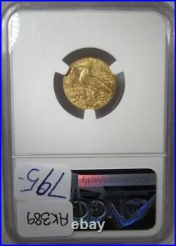 1927 NGC MS63 CAC $2.50 Indian Quarter Eagle Gold Certified Coin AK389