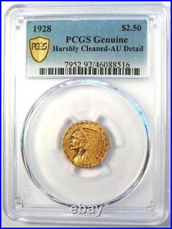 1928 Indian Gold Quarter Eagle $2.50 Certified PCGS AU Details Rare