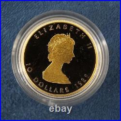 1989 Canada Maple Leaf 4 Coin Gold Proof Set w Box & COA- Free Shipping USA