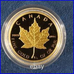 1989 Canada Maple Leaf 4 Coin Gold Proof Set w Box & COA- Free Shipping USA