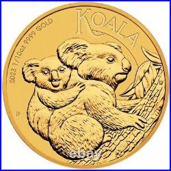 1/10 Oz 9999 Gold Perth Mint 2023 Australian Koala Bullion Coin in Capsule