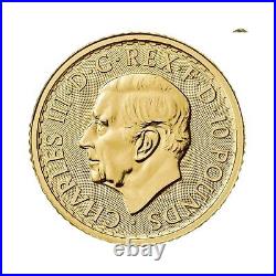 1/10 Oz 999.9 Fine Gold Royal Mint Britannia 2023 Bullion Investment Coin