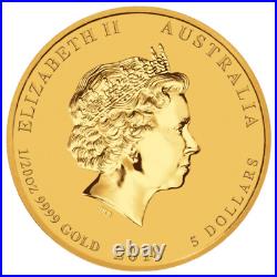 1/20th Oz 9999 Gold Perth Mint Australian Lunar Year Of Dog 2018 Bullion Coin