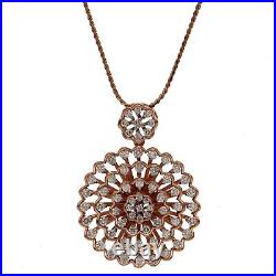 1.36 Ct Real VVS IGI Certified Diamond Elegant Pendant / Locket 14k Rose Gold