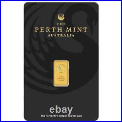 1 Gram 9999 Solid Gold Perth Mint Kangaroo Investor Ingot Bar Sealed Certified