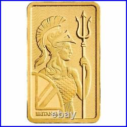 1 gram 9999 Gold Royal Mint Britannia Minted Tablet Ingot Bar Sealed Certified