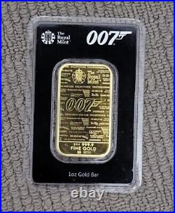 1oz Minted GOLD Bar 999.9 James Bond No Time To Die 2020 (Mintage 5000 pcs)