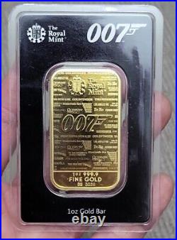1oz Minted GOLD Bar 999.9 James Bond No Time To Die 2020 (Mintage 5000 pcs)