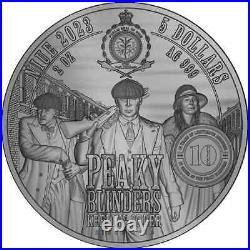 2023 Niue 2 Oz Silver Peaky Blinders THOMAS SHELBY Black Proof Gold Gilded Coin