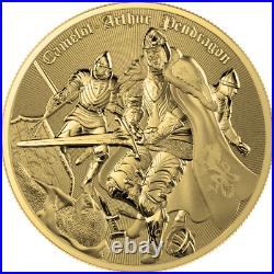 2023 Niue Camelot Arthur Pendragon 1 oz Silver Fully Gilded Coin Mintage of 250