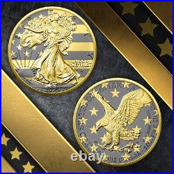 2024 ASE 1OZ Silver Coin Golden Ring Edition with Ruthenium & Gold Gild