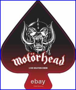 2024 Barbados Motörhead 1 oz Silver Black Antiqued Gilded Coin Mintage of 1975