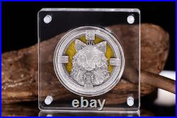 2025 Republic of Gabonaise The Ship Cat 2 oz Silver Antiqued Coin MIntage 999